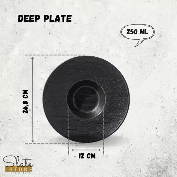Black Deep Plate 27 cm Black Deep Plate 27 cm - Image 3