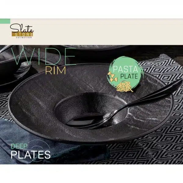 Black Deep Plate 27 cm Black Deep Plate 27 cm - Image 6