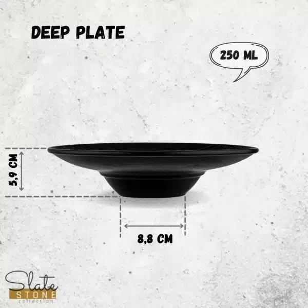 Black Deep Plate 27 cm Black Deep Plate 27 cm - Image 2
