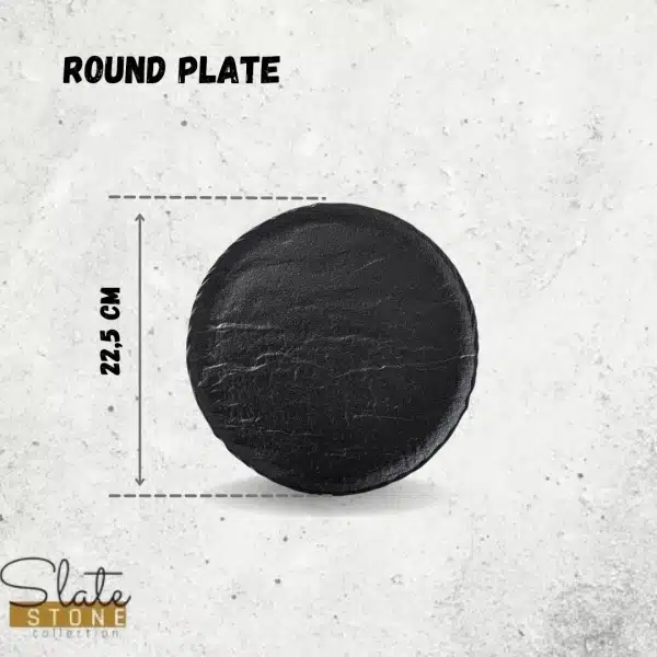 Black Round Plate 23 cm Black Round Plate 23 cm - Image 8