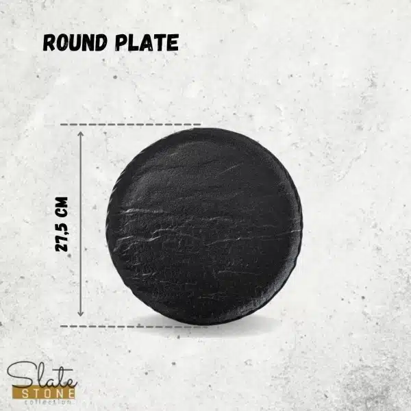 Black Round Plate 28 cm Black Round Plate 28 cm - Image 7