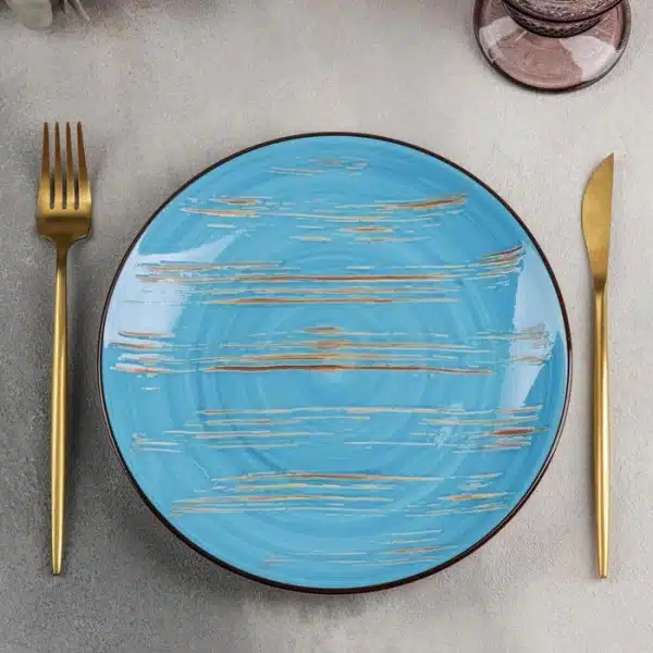 Blue Round Plate 28 cm Blue Round Plate 28 cm - Image 3