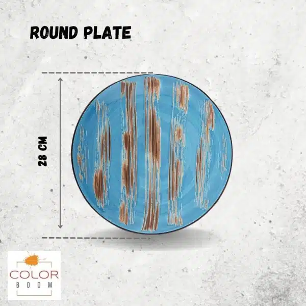 Blue Round Plate 28 cm Blue Round Plate 28 cm - Image 6