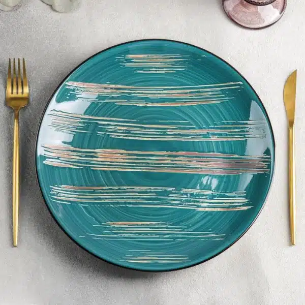 Green Round Plate 28 cm Green Round Plate 28 cm - Image 3