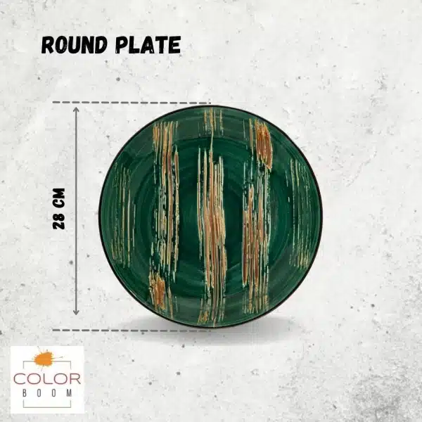Green Round Plate 28 cm Green Round Plate 28 cm - Image 6