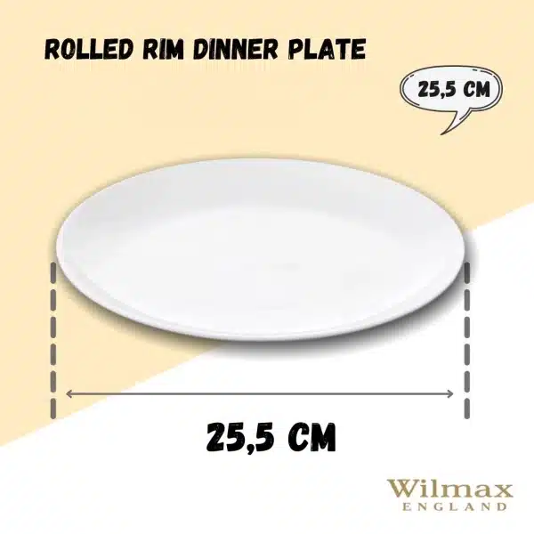 Rolled Rim Dinner Plate 25.5 cm Rolled Rim Dinner Plate 25.5 cm - Image 2
