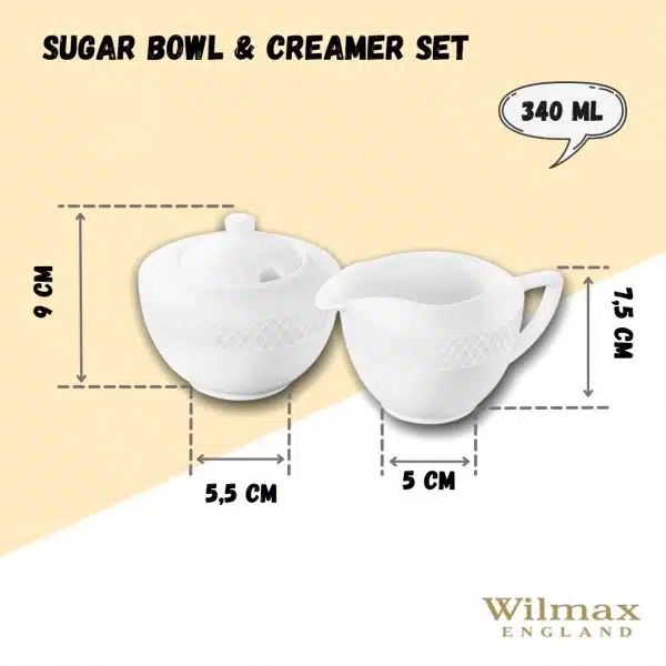 Sugar Bowl 340 ml & 300 ml Creamer Set Of 2 Sugar Bowl 340 ml & 300 ml Creamer Set Of 2 - Image 3