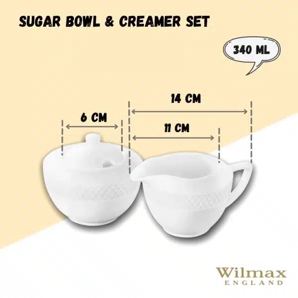 Sugar Bowl 340 ml & 300 ml Creamer Set Of 2 Sugar Bowl 340 ml & 300 ml Creamer Set Of 2 - Image 4